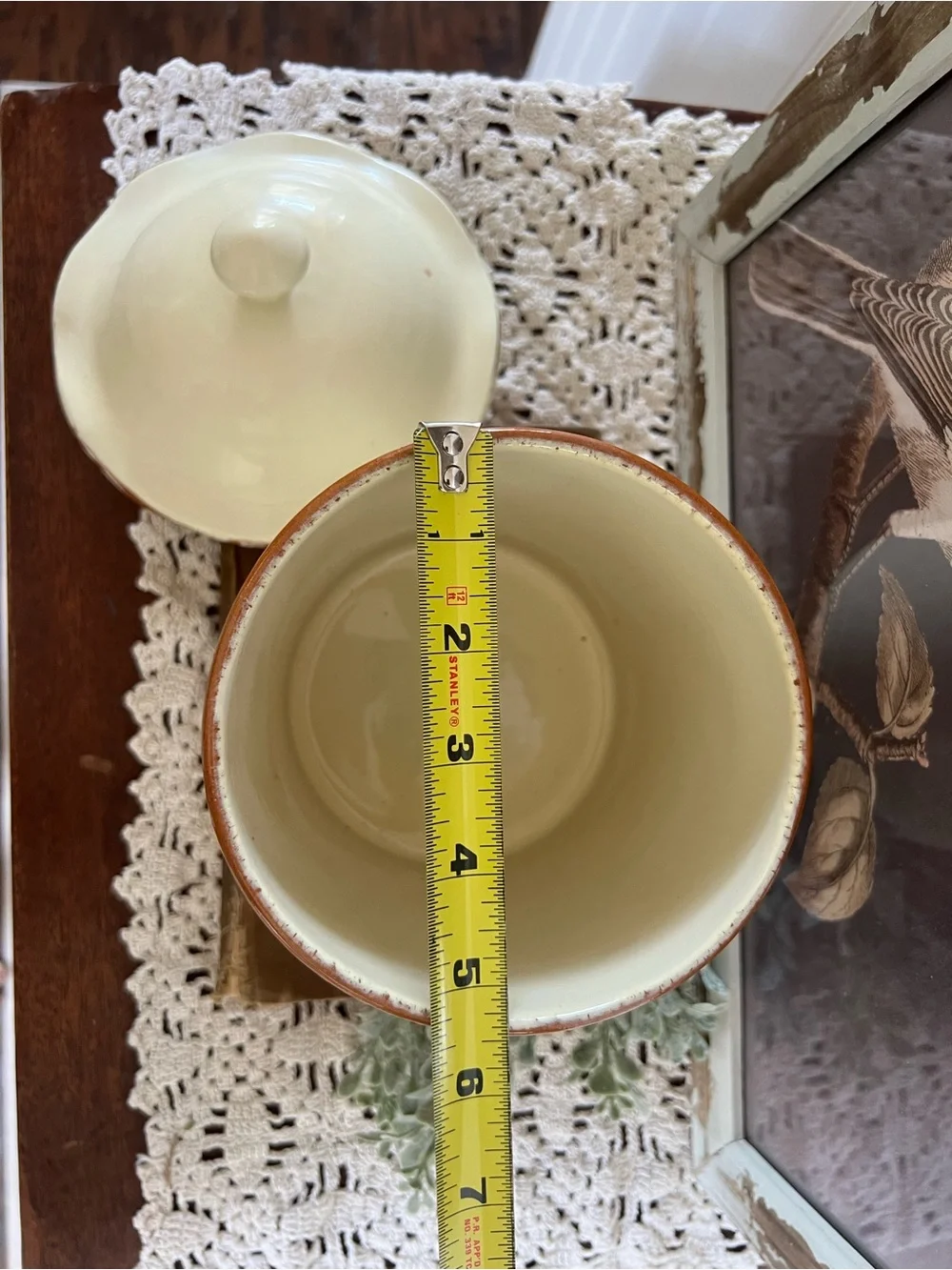 Vietri Cream Terracotta Glazed Canister with Lid